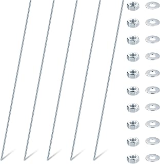 M5 Fully Threaded Rods & Studs, Threaded Bars, Blue Zinc Threads Rods for Anchor Bolts Screws, with Nuts and Washers(M5 x 300mm)