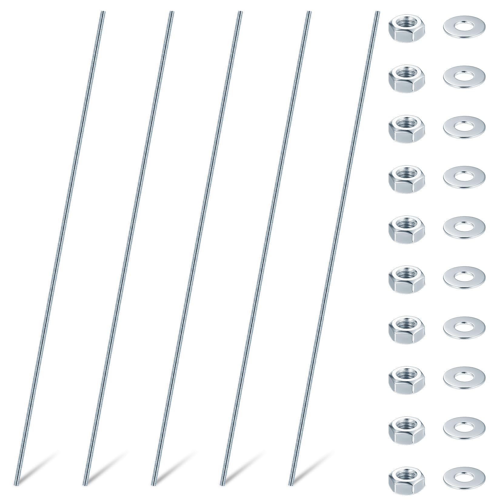M5 Fully Threaded Rods & Studs, Threaded Bars, Blue Zinc Threads Rods for Anchor