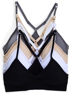 Kalon Women's 4 Pack Racerback Sports Bralette Seamless Comfort Bra
