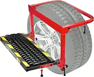 Pilida Folding Tire Step for Truck,SUV,RV- Heavy Duty 350lbs Capacity | Adjustable Steel Tire Step, Folding Portable Design, Non‑Slip Surface for Safe Roof Access on Trucks, SUVs and RVs
