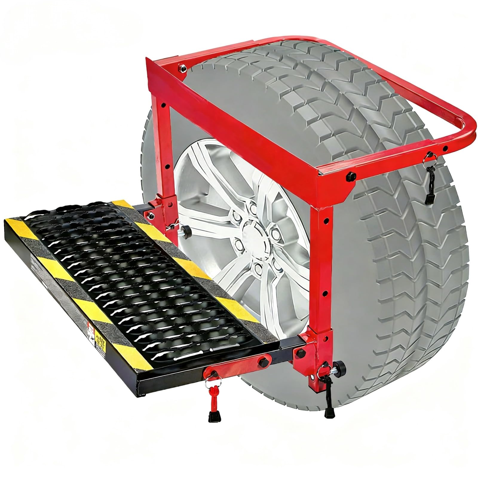 Pilida Folding Tire Step for Truck,SUV,RV- Heavy Duty 350lbs Capacity | Adjustab