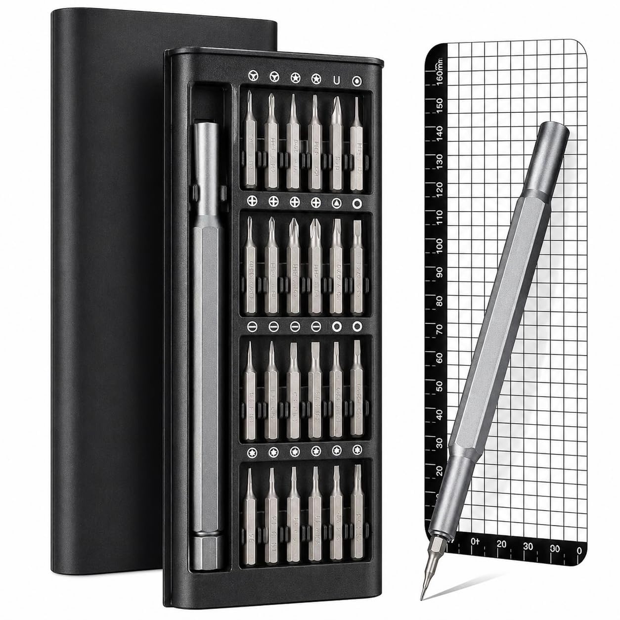 25 in 1 Precision Screwdriver Set, Mini Magnetic Repair Kit with Assorted Bits, 