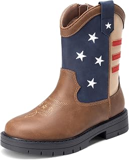 DREAM PAIRS Boys Cowboy Boots Kids Western Boots