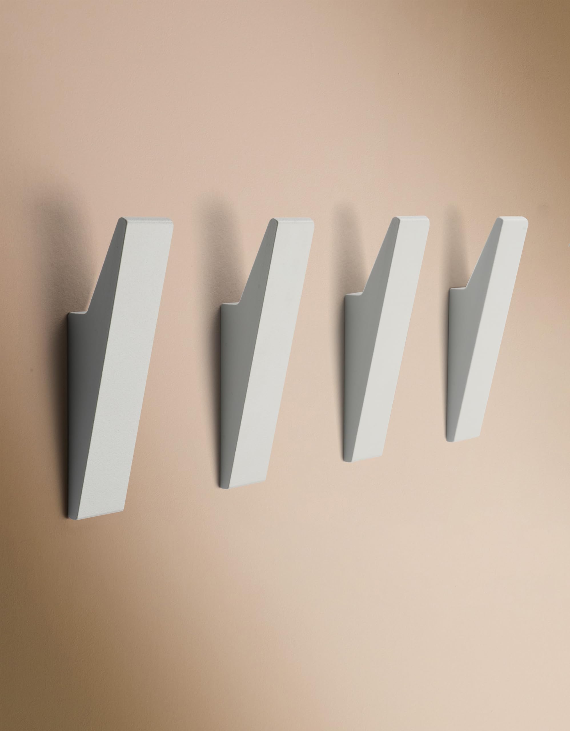 Designfabrik Hamburg Garderobenhaken | 4er-Set Weiß | verdeckte Wandmontage