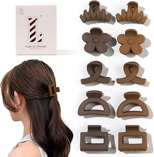 10 Pcs Hair Claw for Women - Non Sill Multi Shape Matte Jaw Clamp for Thick Thin Medium Fine Hairstyle, Fashionable and Cute Hair Accessories for Women Strong Hold,No Damage