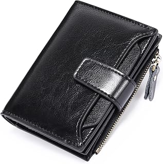 SENDEFN Women's Genuine Leather Wallet Small Cute Coin Purse with Zip 14 Cards Women's Leather Wallet with Many Compartments