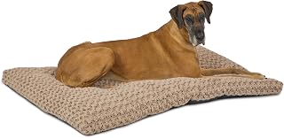 MidWest Homes for Pets Plush Ombre Swirl Dog Bed; Mocha 53.15L x 34.84W x 3.94H -Inches for Giant Breeds