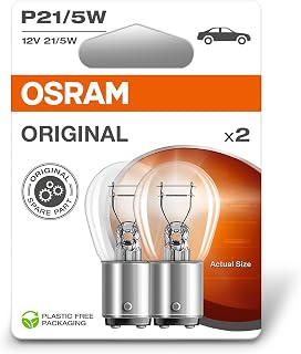 OSRAM Original Line 12V, P21/5W, Signal Lamp, Metal Base, Double Blister, (2 Lamps)