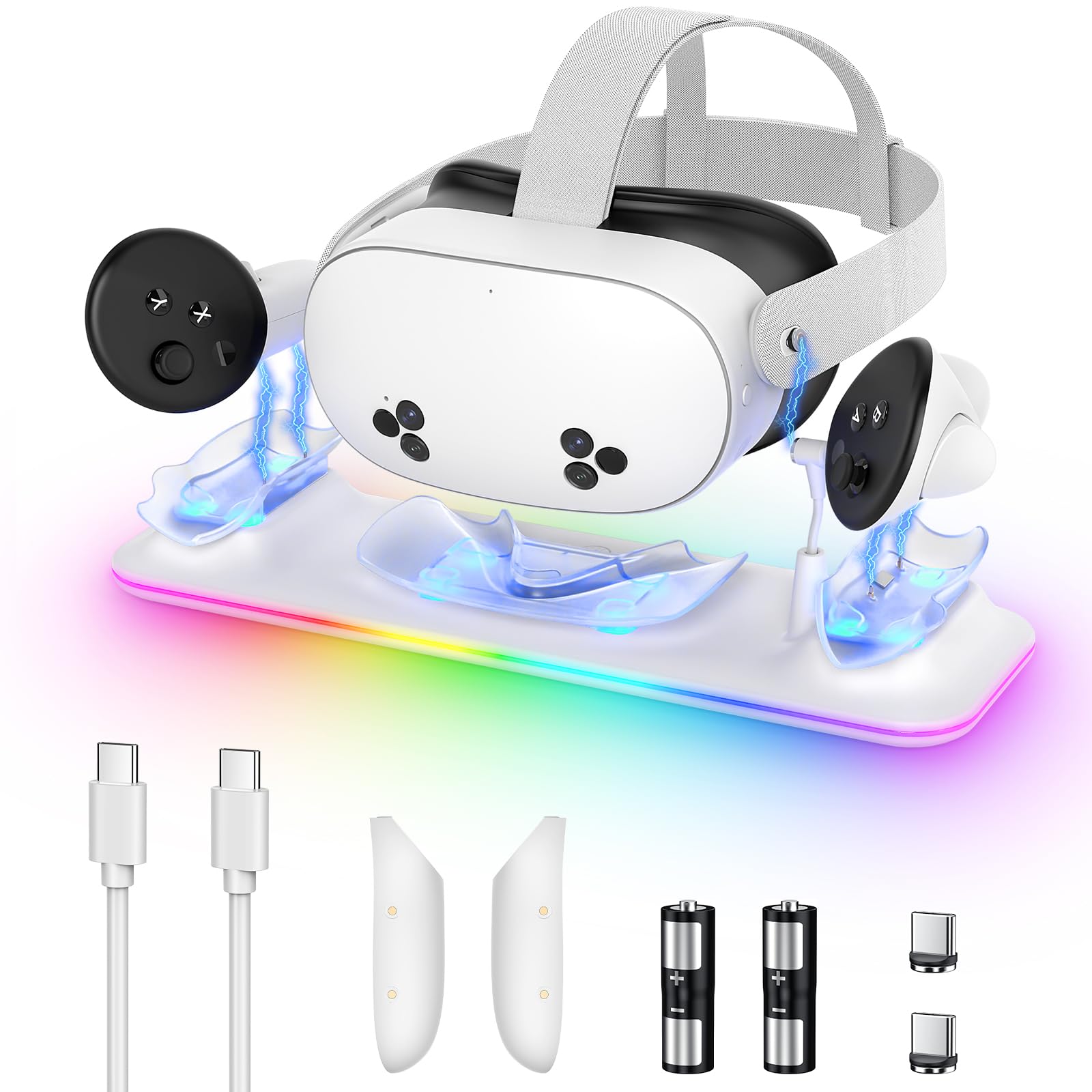 Charging Dock for Meta Quest 3S/3, Kinwin Magnetic Charging Station for Oculus Q