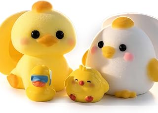 2-Pack Taba Squishy Duck Chick Toys, Cute Squishy Fidget Stress Relief Toys | CUTE SQUEEZE Handmade Soft Non-toxic Silicone Cheese Butter Dumpling Squishy, Fuzzy Animal Sensory Toys for Kids Adults,