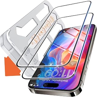 Tentoki for iPhone 15 Pro Max Screen Protector, 1:1 Full Coverage, HD Clear