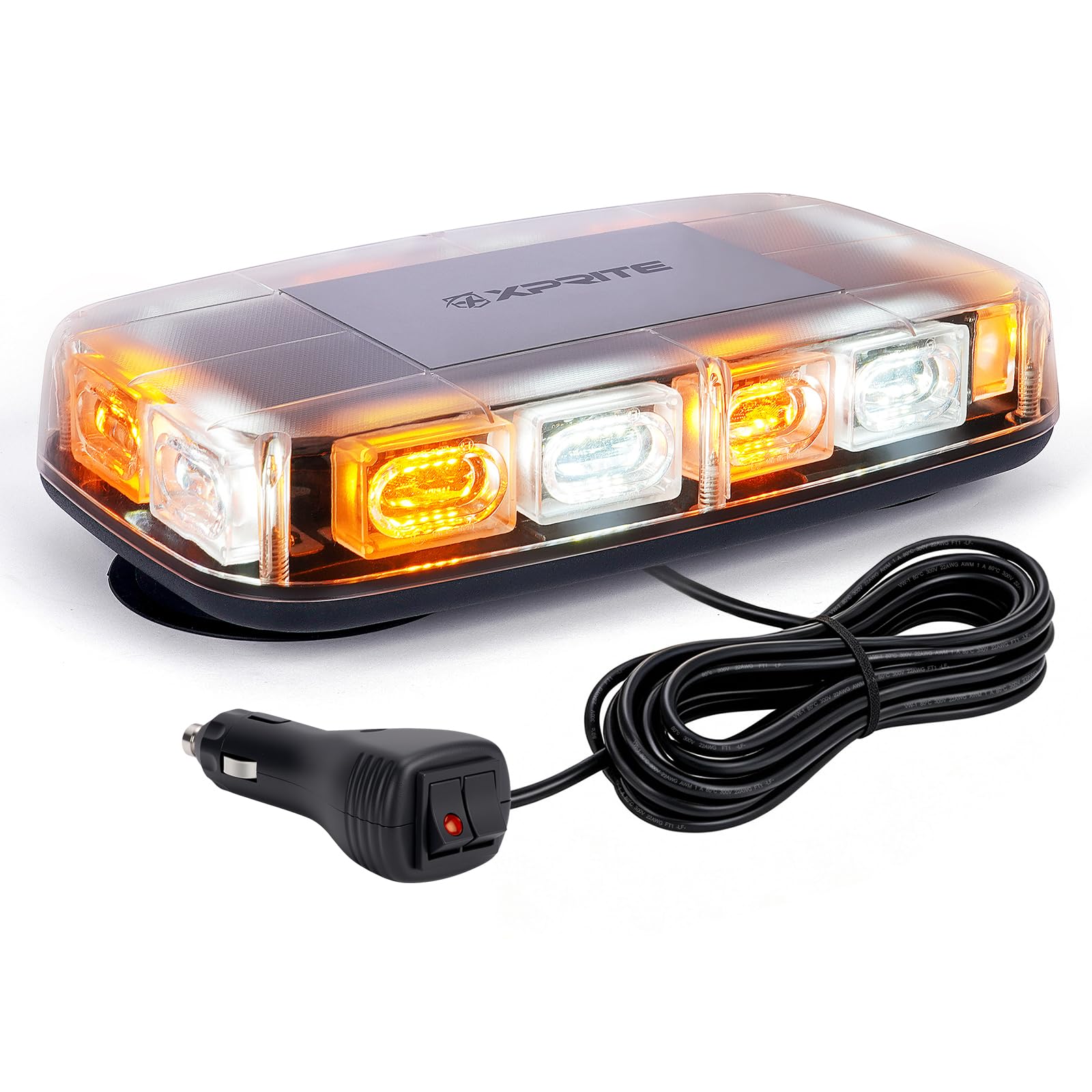 Xprite Upgraded 12" 72LED Rooftop Strobe Lights, High Visibility Utility Lights 
