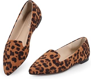 MUSSHOE Flats for Women Pointed Toe-Comfortable Business Casual Work Shoes, Dressy Suede Slip On with Memory Foam for Office, Teacher & Standing All Day