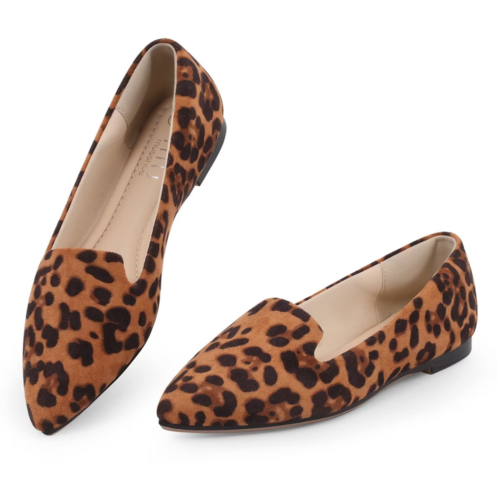 MUSSHOE Flats for Women Pointed Toe-Comfortable Business Casual Work Shoes, Dres