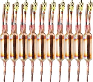 REAXOAL 10 PCS Filter Drier Refrigerant Liquid Line with Charging Valve,25GR 1/4 X 1/4