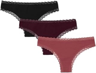 Snocks Women's Organic Cotton Lace Thong