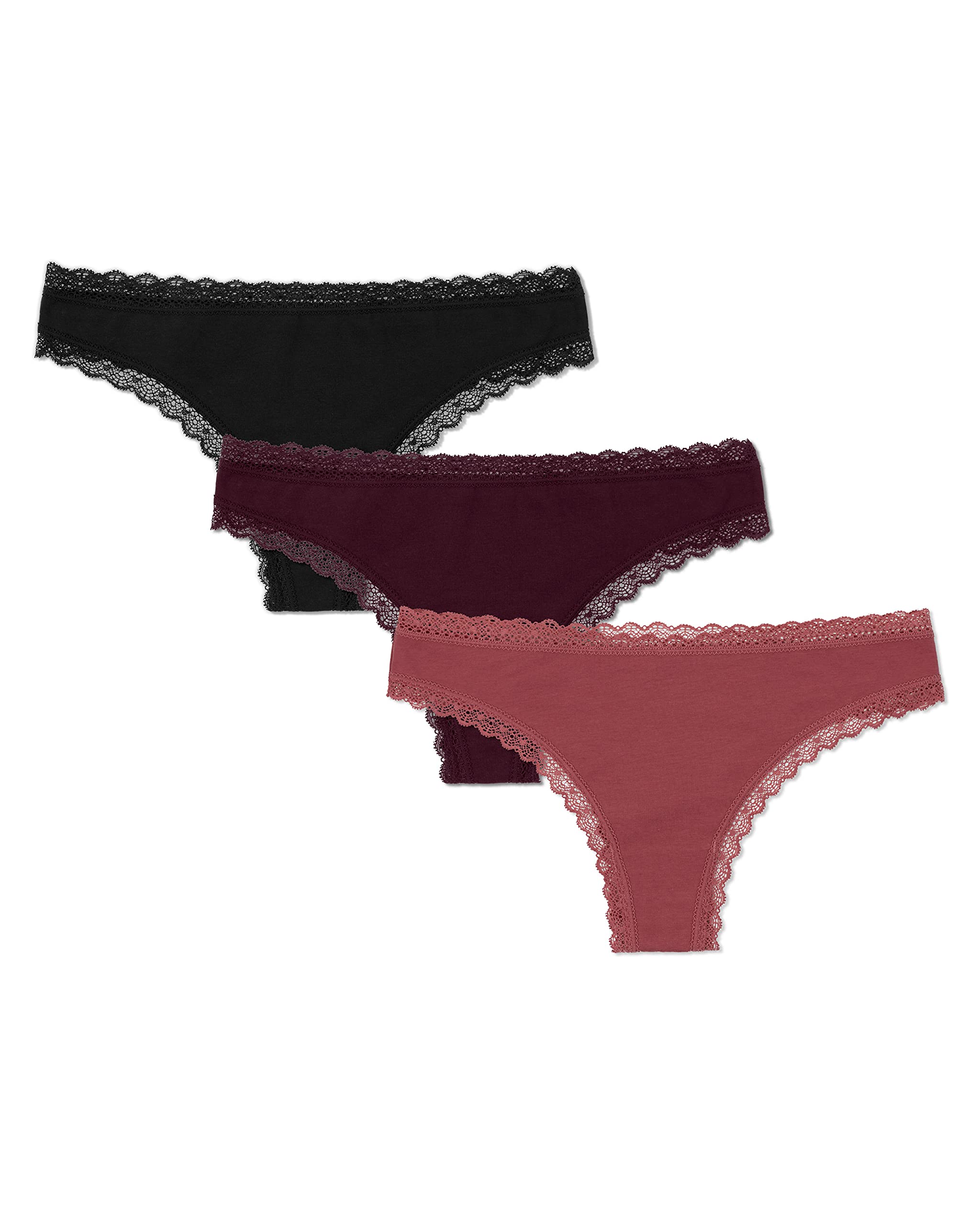 Snocks Women's Organic Cotton Lace Thong