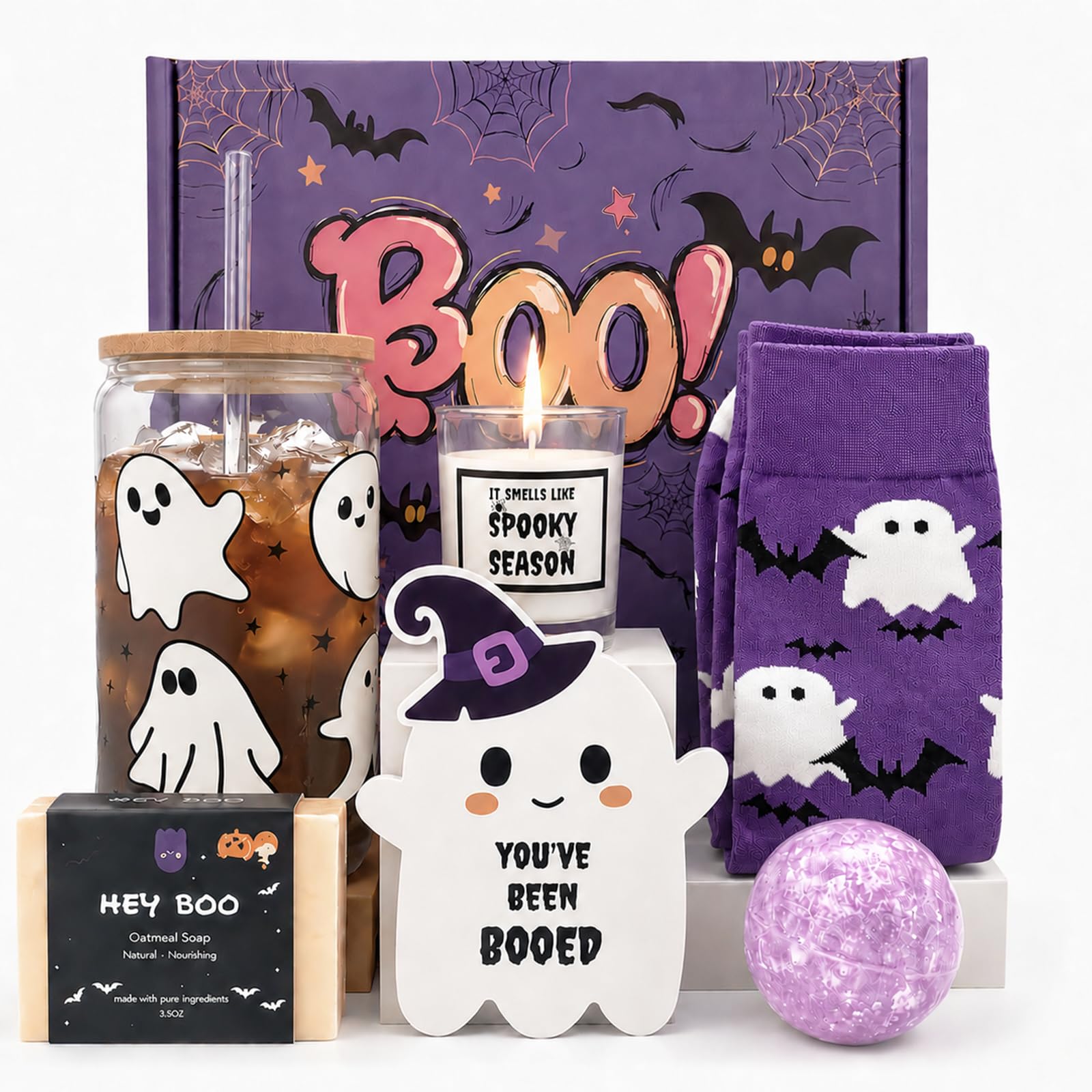 MHSMHL Boo Basket Stuffers for Women, Halloween Gifts for Women | Cute Halloween