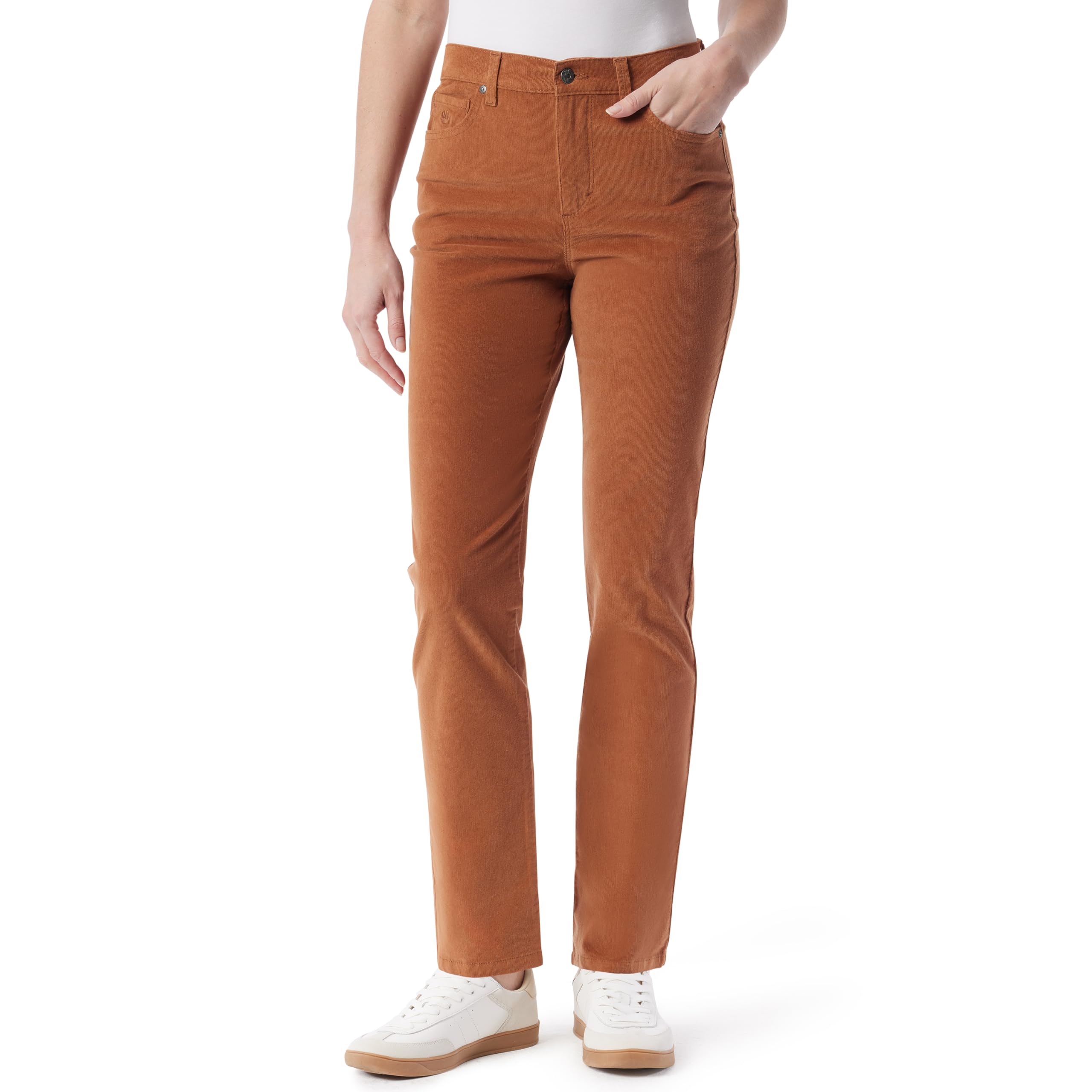 Gloria Vanderbilt Amanda Corduroy Slim High Rise Pant Standard Pants for Women