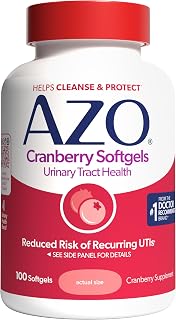 AZO Cranberry Pills for Women & Men, Urinary Tract Health, 100 Softgels | Cranberry Supplement, Clinically Proven Pacran® To Help Cleanse & Protect Urinary Tract, Bladder Support*, Sugar-free‡, 500mg