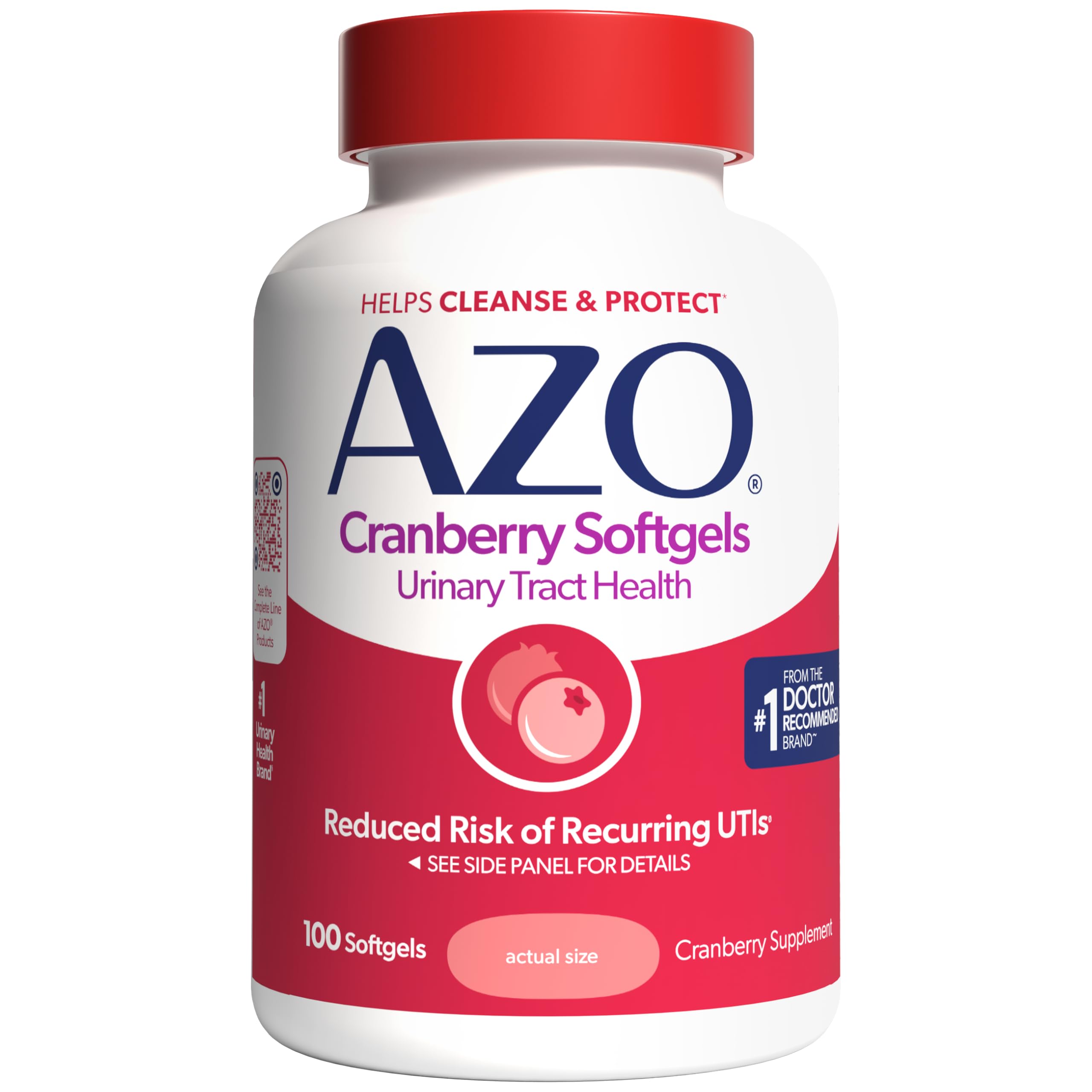 AZO Cranberry Pills for Women & Men, Urinary Tract Health, 100 Softgels | Cranbe
