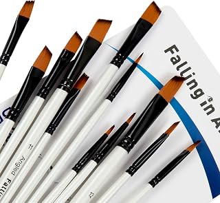 12 PCS Professional Angled Paint Brushes Set