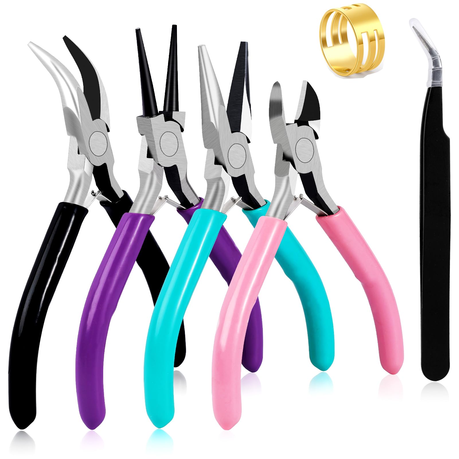 URSKYTOUS 4Pcs Jewelry Pliers Set Jewelry Making Pliers Tools Kit Include Jewelr