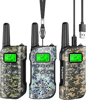 Inspireyes Kids Walkie Talkies, Rechargeable 3 Pack Long Range 2-Way Radios | Toys for Boys Girls 3–12, 48H Battery, Clear Audio, VOX Hands Free, Flashlight, Camping Toy, Hiking, Birthday Christmas Gift