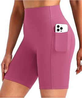 ENERBLOOM Biker Shorts for Women with Pockets 5"/8" Spandex Workout Shorts Lightweight Summer Cycling Running Yoga Gym