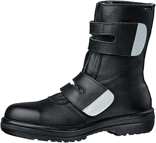 [Midori Safety] Rubber Tech Safety Shoes JIS Standard Long Lace-up Boots Waterproof Heat Resistant Slip Resistant Shock Absorbing RT935 Waterproof Reflective Black