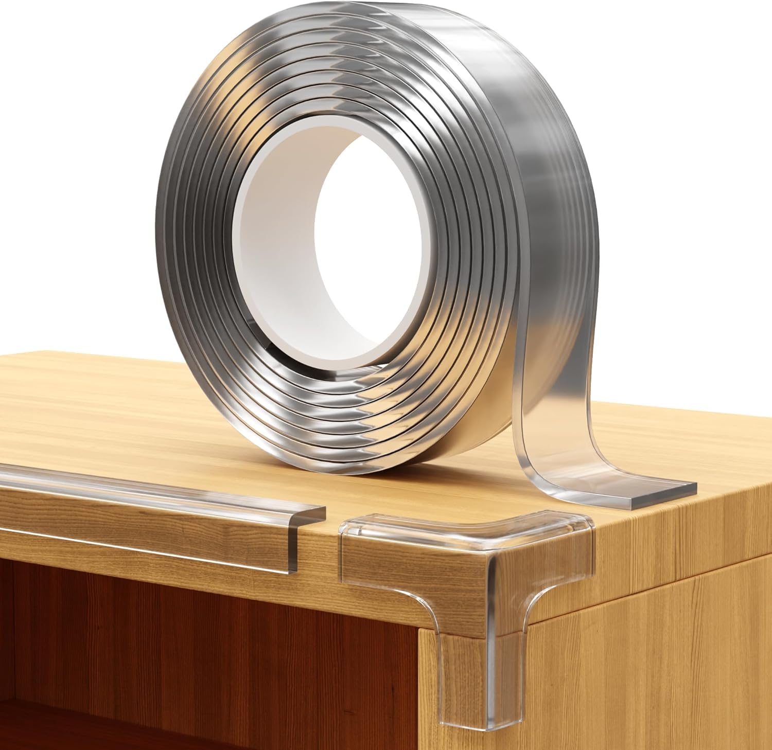 Furniture Corner & Edge Safety Bumpers, 16ft Edge Protector & 4 Clear Corner Pro