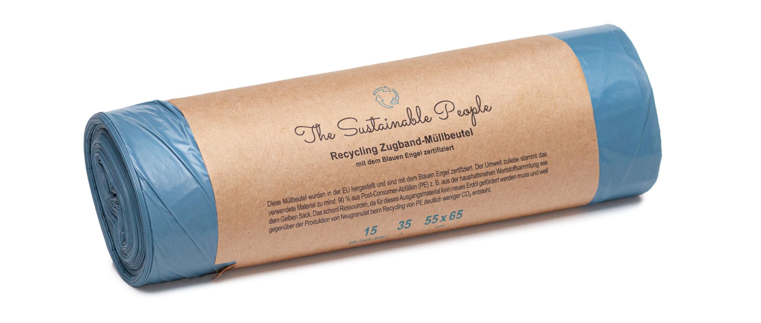 The Sustainable People 15 Recycled Drawstring Trash Bags 35L