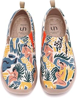 UIN Women's Lightweight Slip-on Sneakers Walking Flat Casual Flower Art Painting Travel Shoes Oopsy Daisy