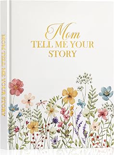 Lanpn Mom Life Story Book Journal with 270+ Prompts, Leather Hardcover Mother Story Guided Journal, Mom Memory Heirloom Keepsake Book to Fill Out, Mother's Day Birthday Christmas Gift for Mom