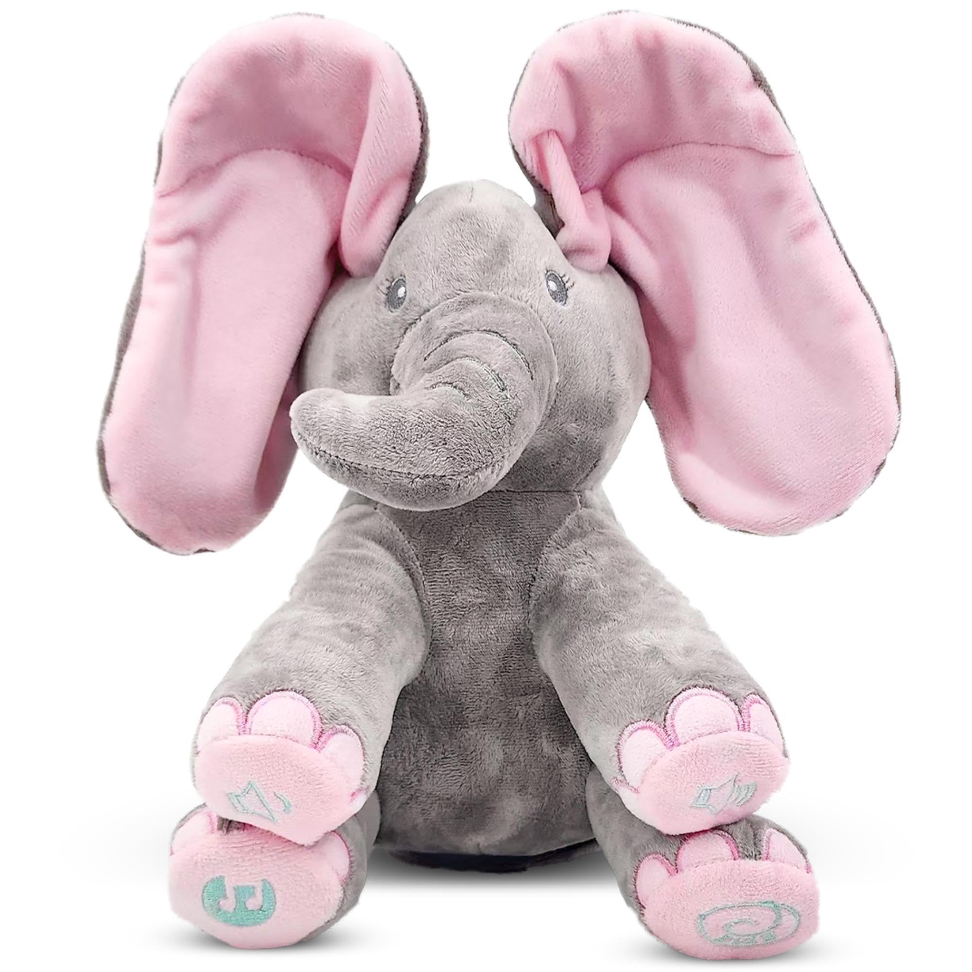 Dimple Kaia Peek-A-Boo Elephant, Interactive Singing Plush Toy, Moving Ears