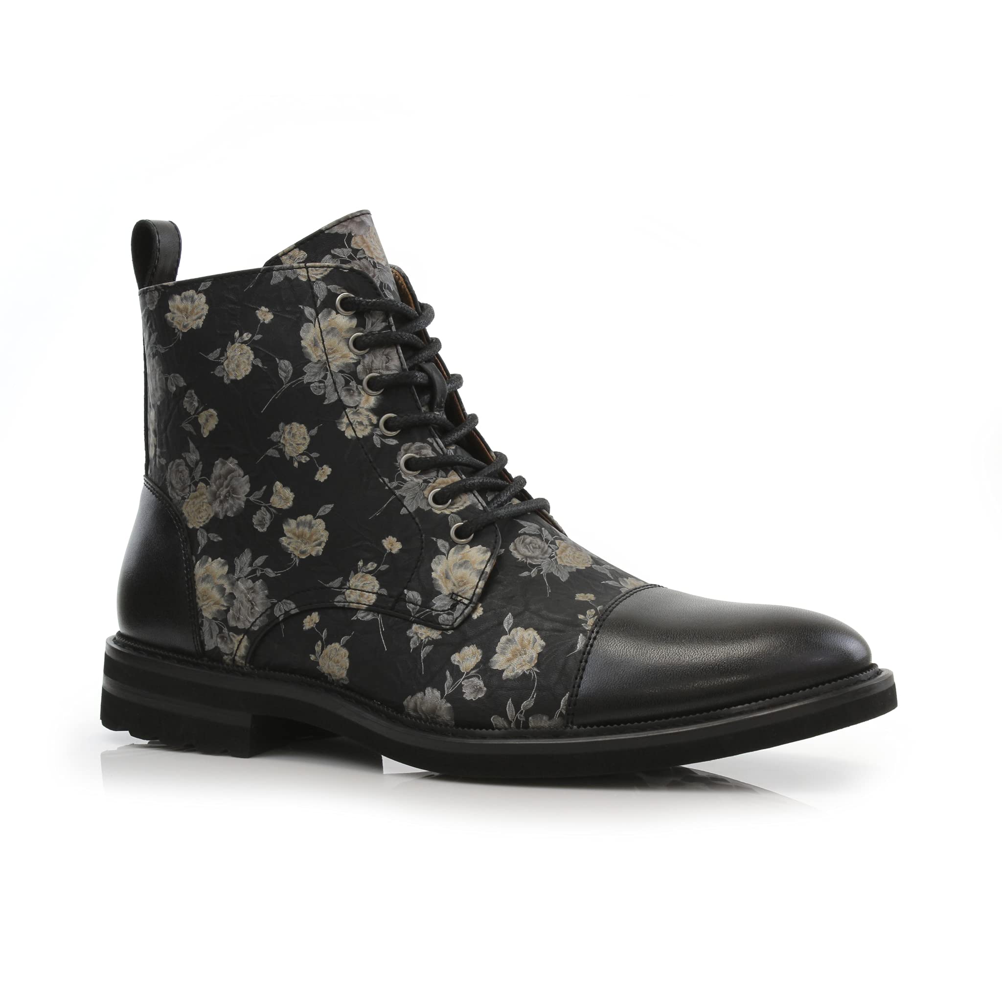 Polar Fox Men's Ankle Dress Boots | Lace-up Casual Fashion Boot Collection | Cap