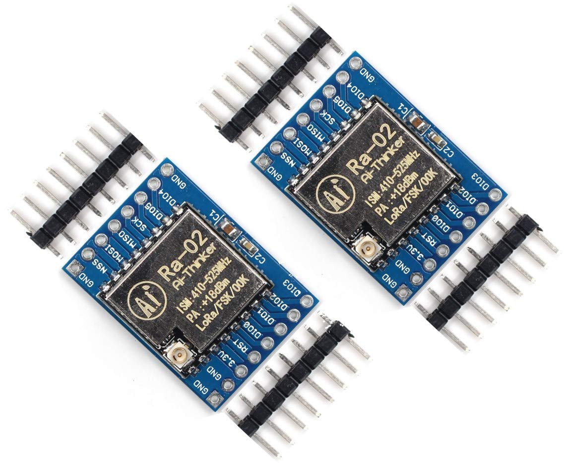 TECNOIOT 2pcs SX1278 LoRa 433MHz Ra-02 Wireless Spread Spectrum Transmission Soc