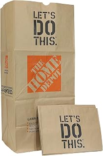 The Home Depot 49022-10PK Heavy Duty Brown Paper Lawn and Refuse Bags for Home and Garden, 30 gal (10 Lawn Bags)