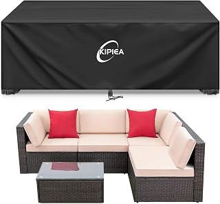 Kipiea Patio Furniture Covers Waterproof Winter, Heavy-Duty 420D Outdoor Patio Table Set Covers, Rectangular Outdoor Sectional Couch Covers (78" L x 58" W x 28" H)