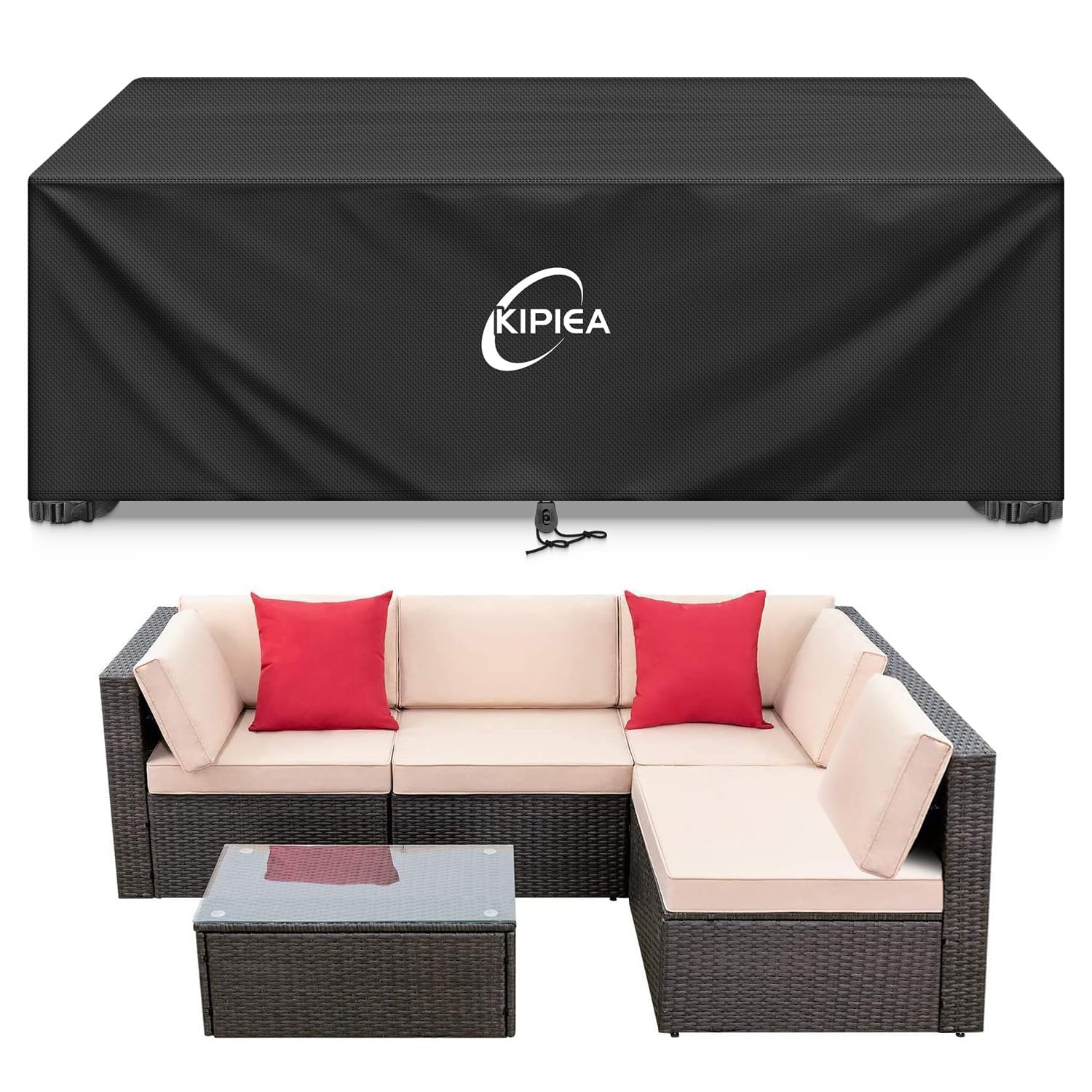 Kipiea Patio Furniture Covers Waterproof Winter, Heavy-Duty 420D Outdoor Patio T