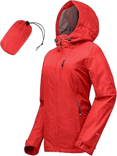 33,000ft Rain Jacket Women Lightweight Hooded Packable Breathable Coat Ideal for Running and Hiking