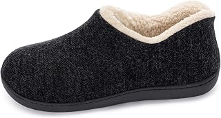 ULTRAIDEAS Pantuflas acogedoras de espuma viscoelástica para mujer con forro polar cálido, mezcla similar a la lana, zapatos de casa de algodón con suela de goma antideslizante para interiores y