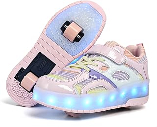 Umerigo Fashion Roller Skate Shoes for Boys Girls Kids Retractable Wheelies Skate Sneakers with Wheels Rolling Skating Shoes