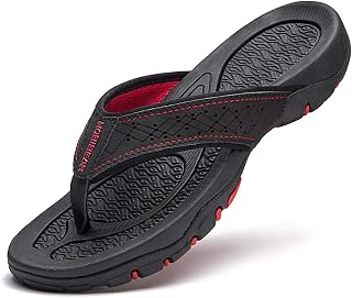 GUBARUN Men's Sports Flip Flops Comfortable Casual Thong Sandals Outdoor, black1, 7.5 D（M）