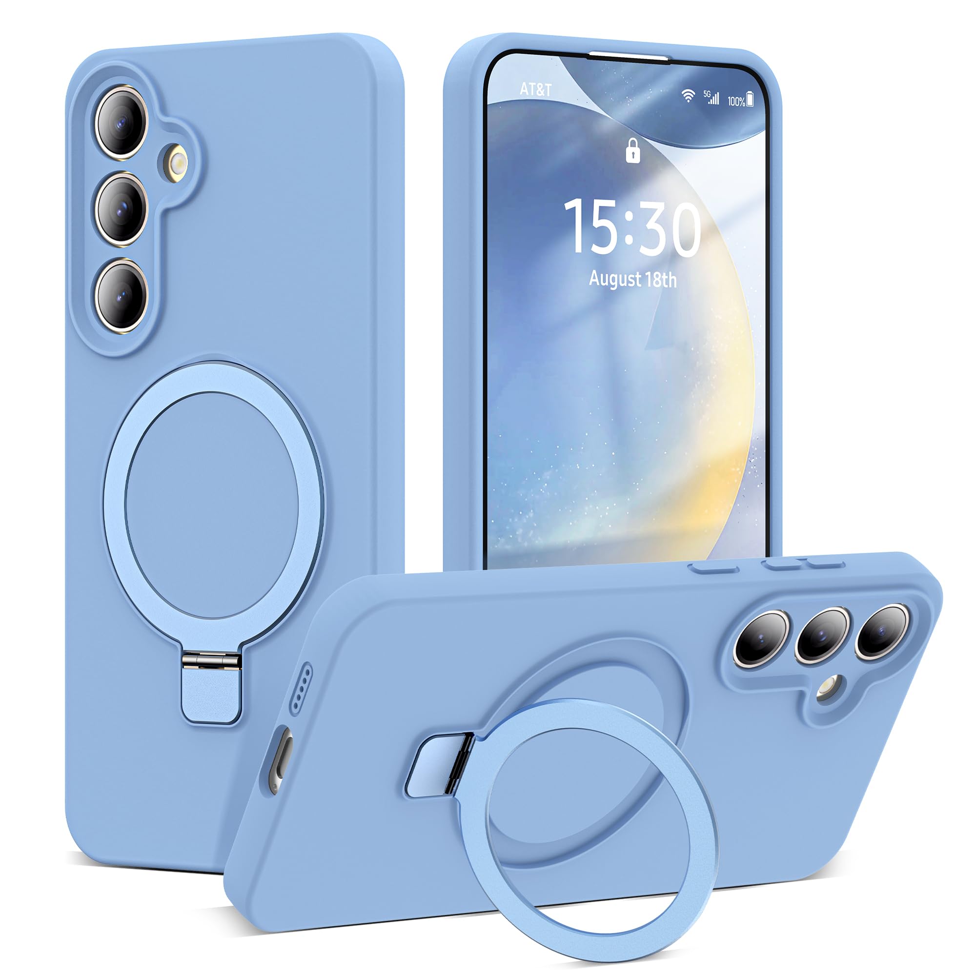 SKYLMW Case for Samsung Galaxy S24 with Stand,6.2" Blue