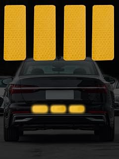 Car Bumper Reflective Stickers Warning Strip Tape Secure Auto Motorcycle Bike Reflector Sticker,Yellow