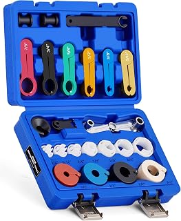 OMT 25pc Master Quick Disconnect Tool Set For AC And Transmission Systems | 7 SAE Sizes From 1/4 To 7/8 Inch; Color Coded Radiator Hose Removers; Spring Lock Adapters; Ranger And Explorer V6 Fitment