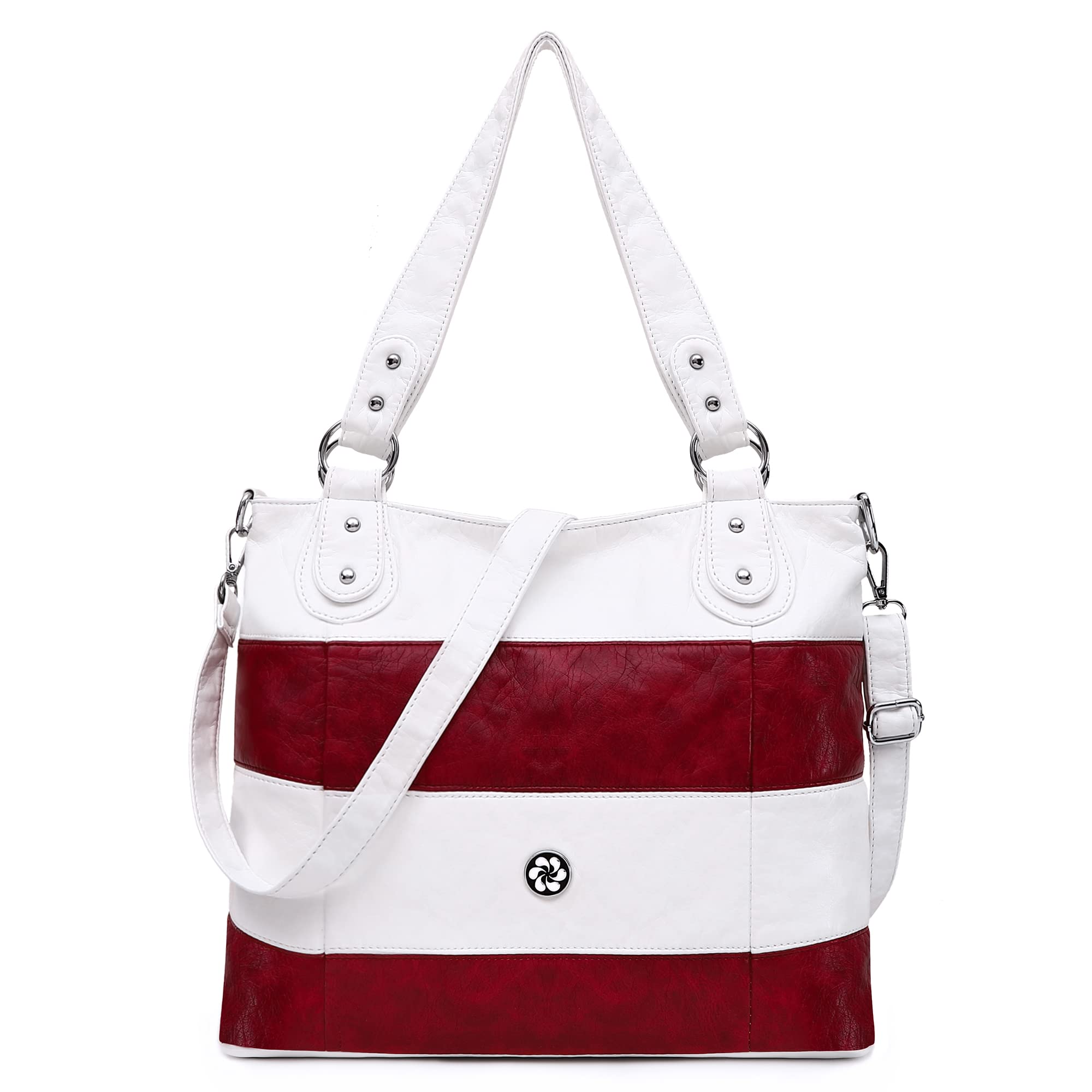Angel Kiss Hobo Purses for Women Multi-Color Striped Lattice Cross Body Shoulder