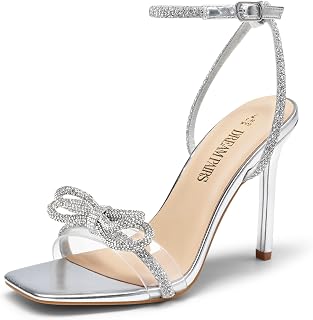 DREAM PAIRS Women's Kitten Heel Square Toe Strap Sandals