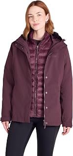 Mountain Warehouse Alaskan Women's 3 in 1 Long Jacket, Warm Waterproof Removable Fleece Lined Rain Jacket, Winter Jacket Waterpoof for Sports, Hiking